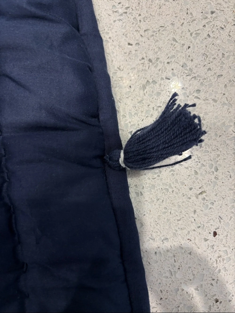 Navy Tassel Tufted pillow sham - Deep Navy